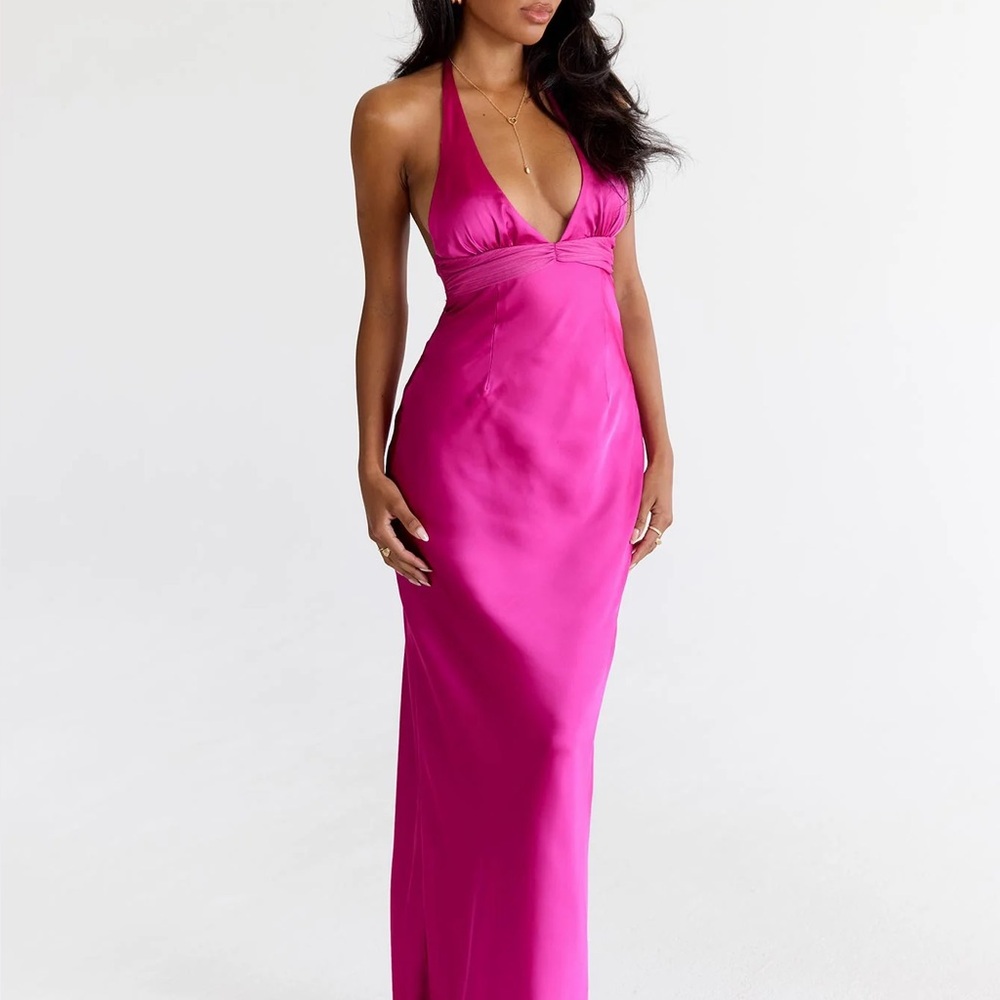 Princess Polly Odyssa Halter Maxi Dress Magenta